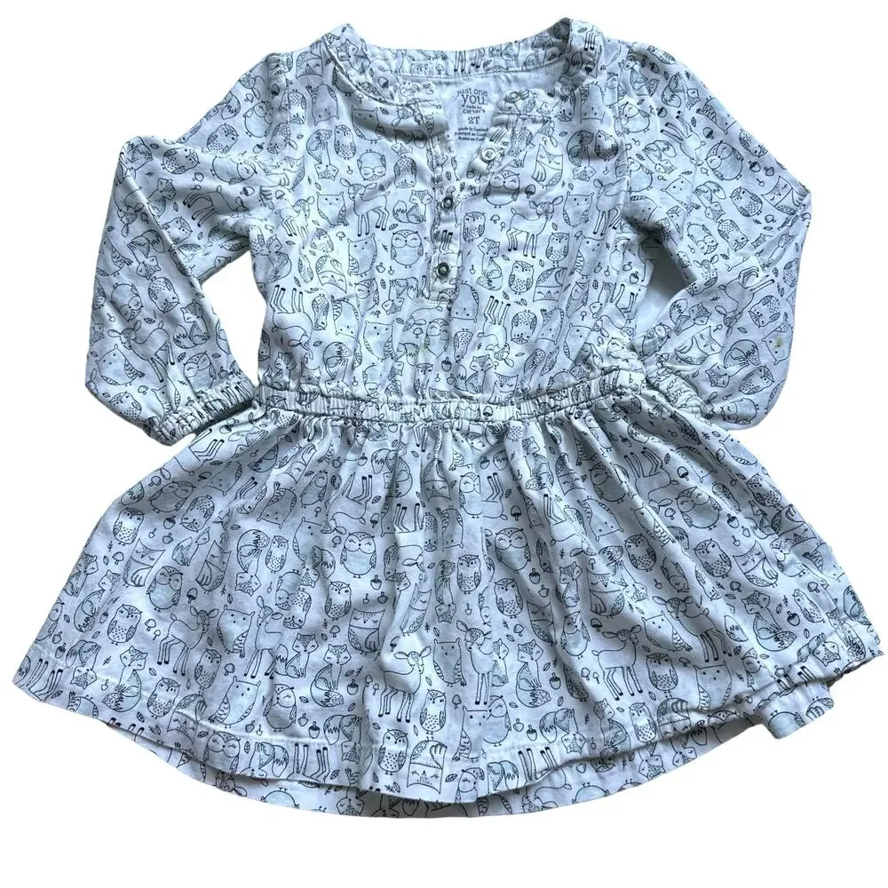 Carter's Animal Print Peplum Dress - Size 2T